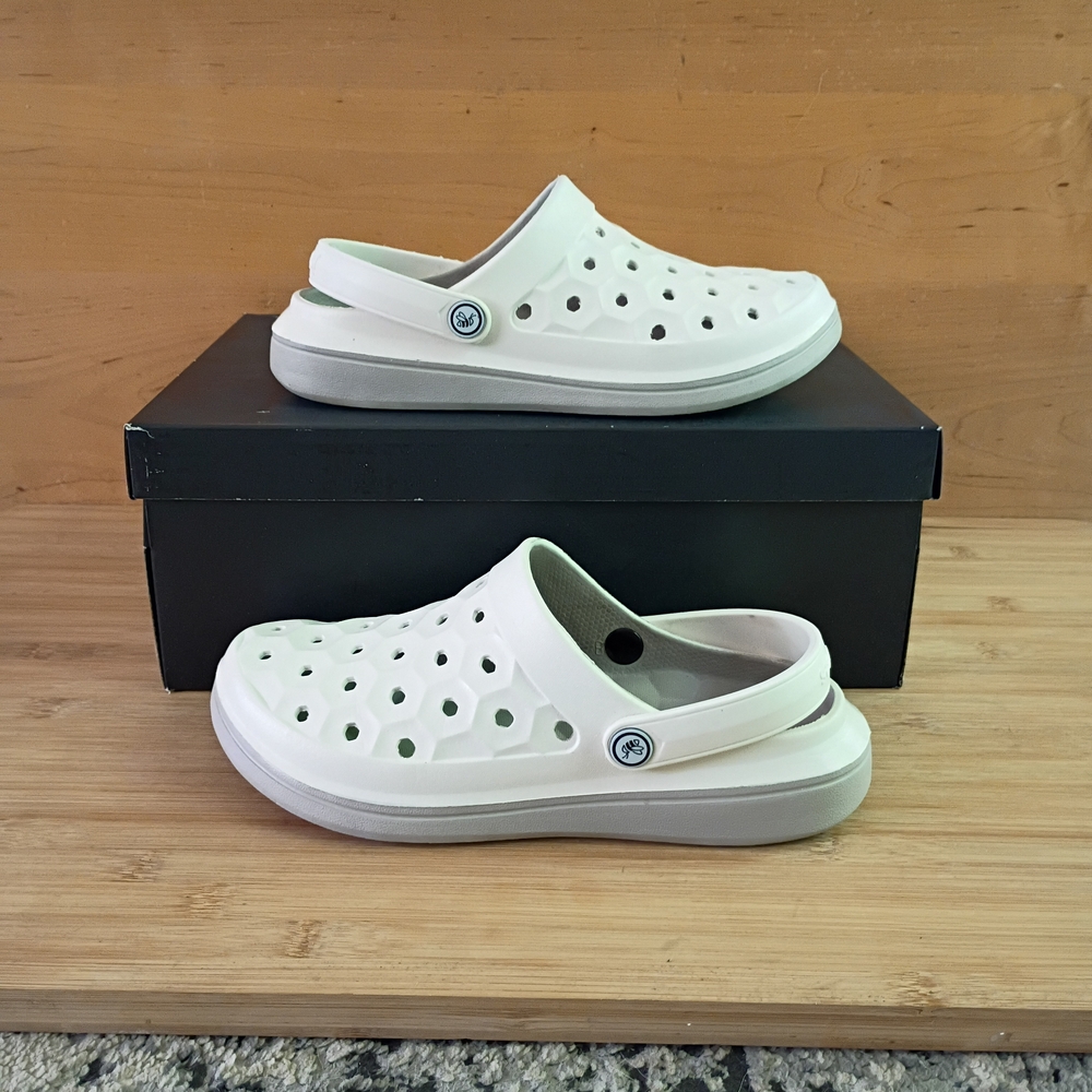 Joybees White Slip On Water Comfort Clog Shoes Unisex Womens 7